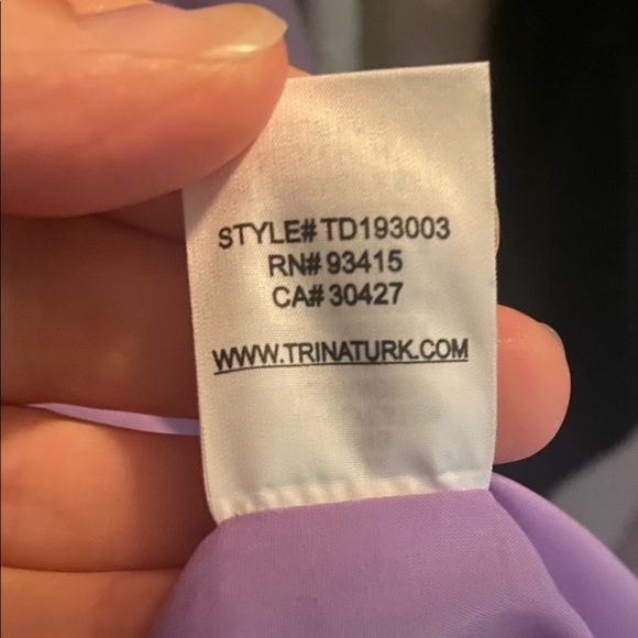 Trina Turk Purple Capilla Waterfall Neck Shift Dress - Picture 5 of 6